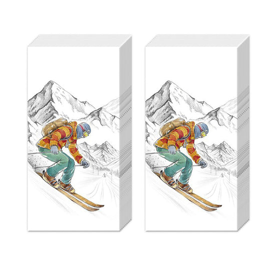 Black Ski Runs IHR Pocket Tissues 2 packs of 10 Tissues 20cm sq