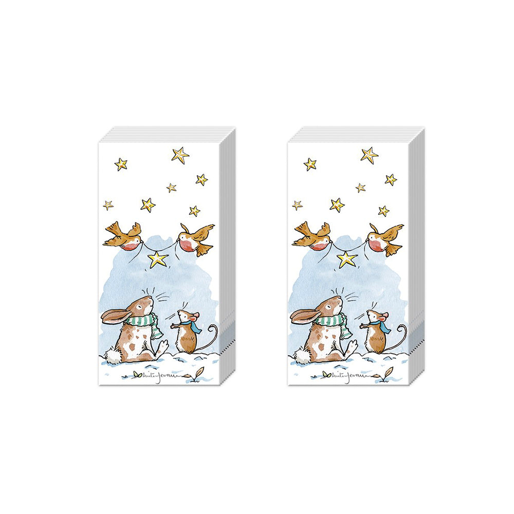 A Star for You Mouse Christmas  IHR Paper Pocket Tissues - 2 packs of 10 tissues 21 cm square