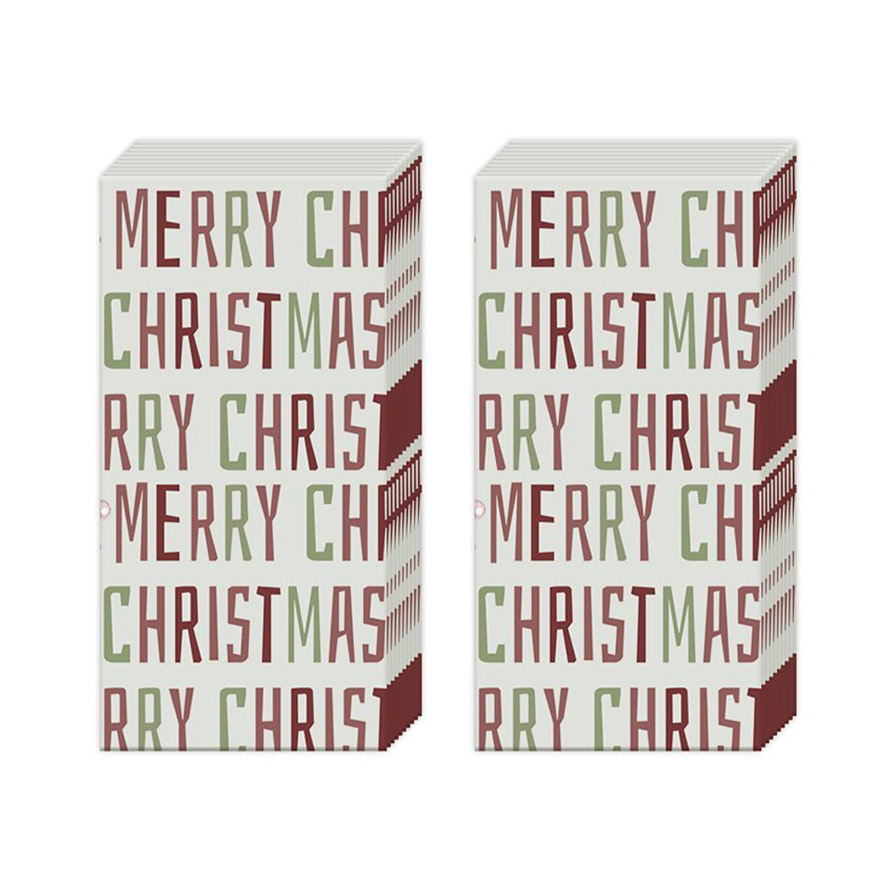 Winter Merry Christmas IHR Pocket Tissues 2 packs of 10 Tissues 20cm sq