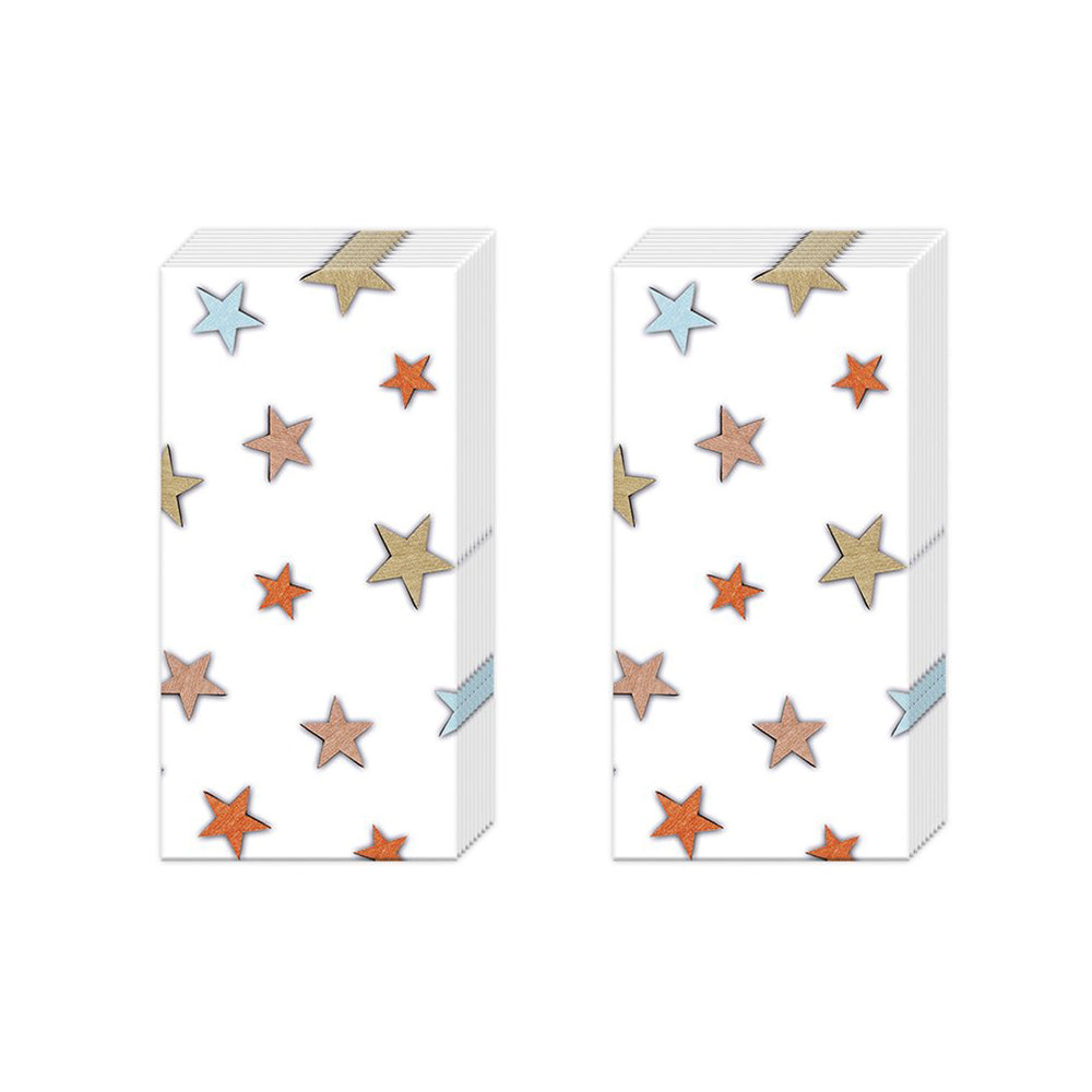 Hedda Stars IHR Paper Pocket Tissues - 2 packs of 10 tissues 21 cm square