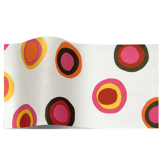 Falling Dots Pink Yellow Spots Tissue Paper 5 Sheets of 20 x 30" Satinwrap Tissue Wrapping Paper