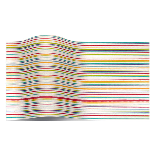 Fashion Lines Pink Green Stripe Tissue Paper 5 Sheets of 20 x 30" Satinwrap Tissue Wrapping Paper