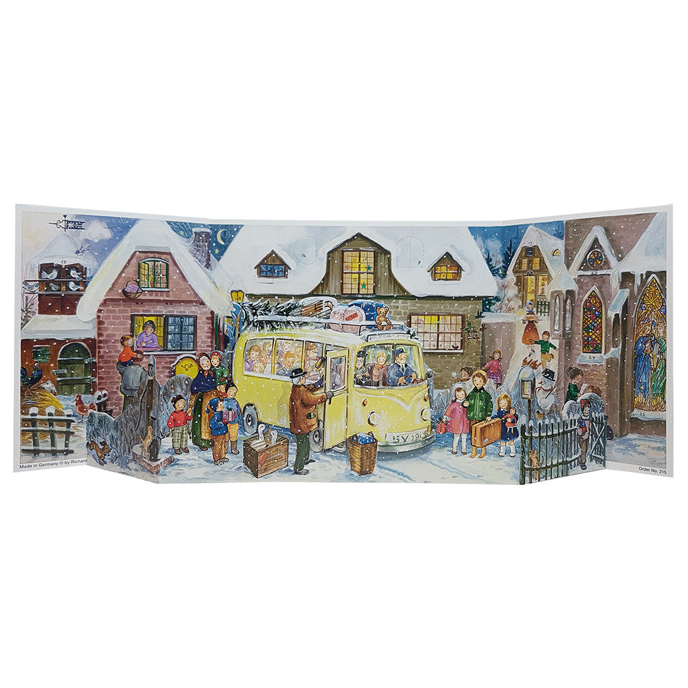 Christmas Bus Village from 1965 Antique Richard Sellmer Advent Calendar