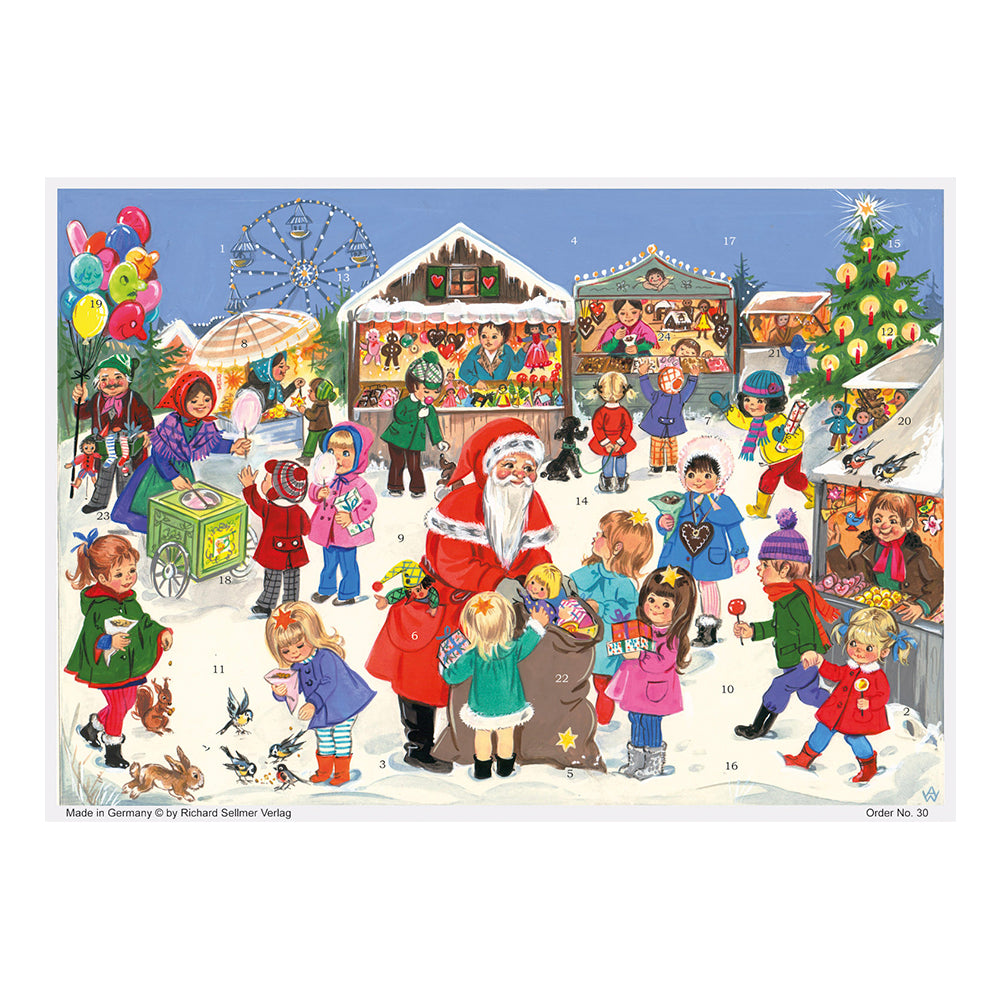 Father Christmas Richard Sellmer Advent Calendar 297 x 210 mm Glitter and Translucent Windows