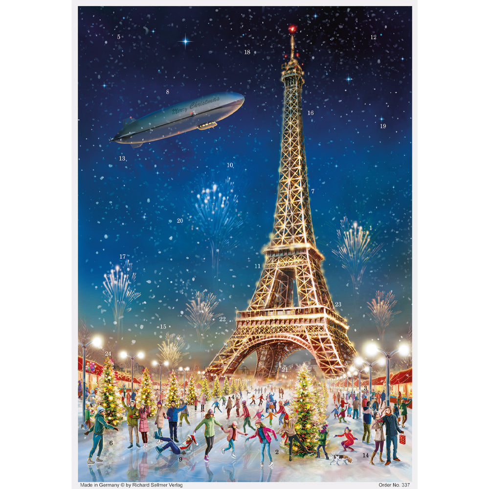 Paris Limited Edition Richard Sellmer Advent Calendar A3 297 x 420mm with glitter