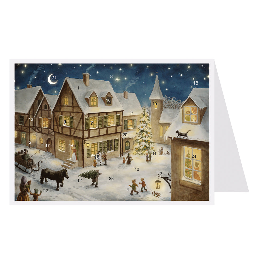 Snowy Village Richard Sellmer Mini Advent Card 105 x 155 mm