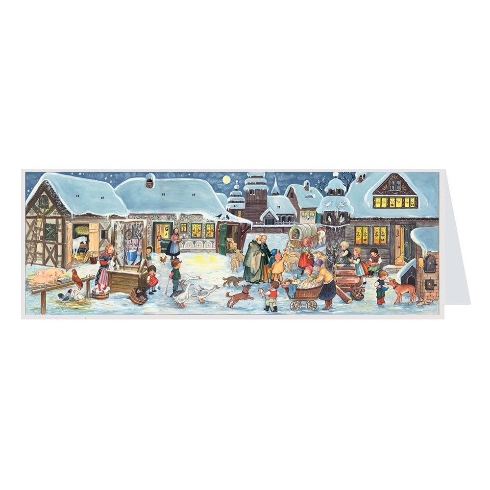Snowscene Market Richard Sellmer Panoramic Midi Advent Card 305 x 100 mm