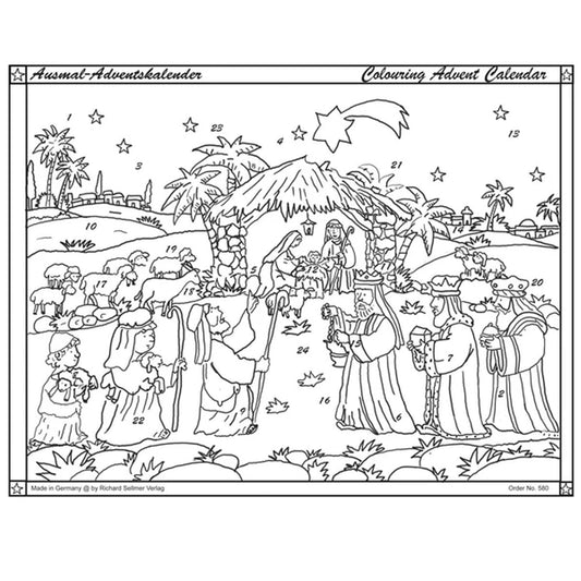 3 Wise Men Colouring Advent Calendar 26.5 x 31.5 cm Richard Sellmer