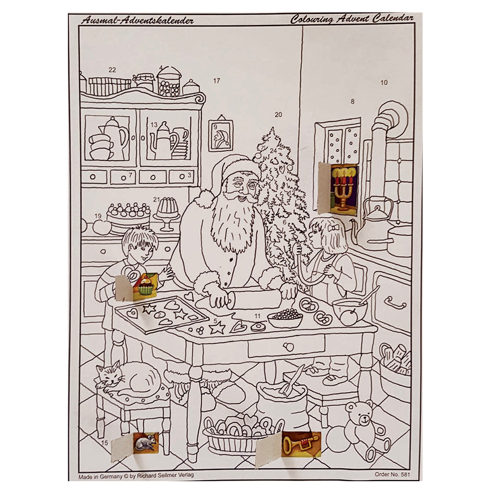 Santa House Colouring Advent Calendar 26.5 x 31.5 cm Richard Sellmer