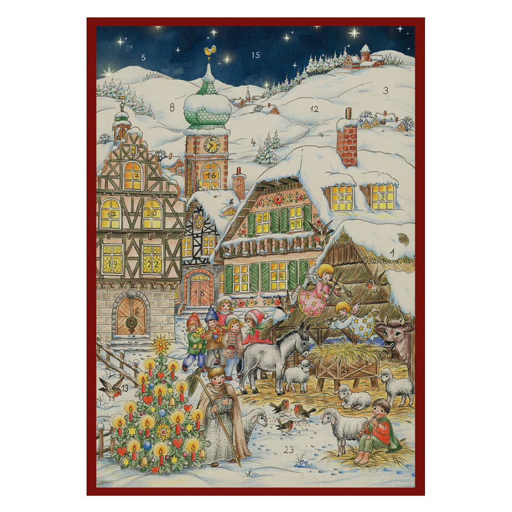 Children Nativity Richard Sellmer Advent Calendar 297 x 210 mm Glitter and Translucent Windows