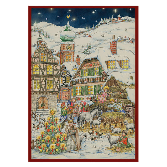 Children Nativity Richard Sellmer Advent Calendar 297 x 210 mm Glitter and Translucent Windows