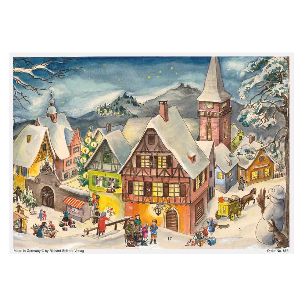 Village Richard Sellmer Advent Calendar 297 x 210 mm Glitter and Translucent Windows