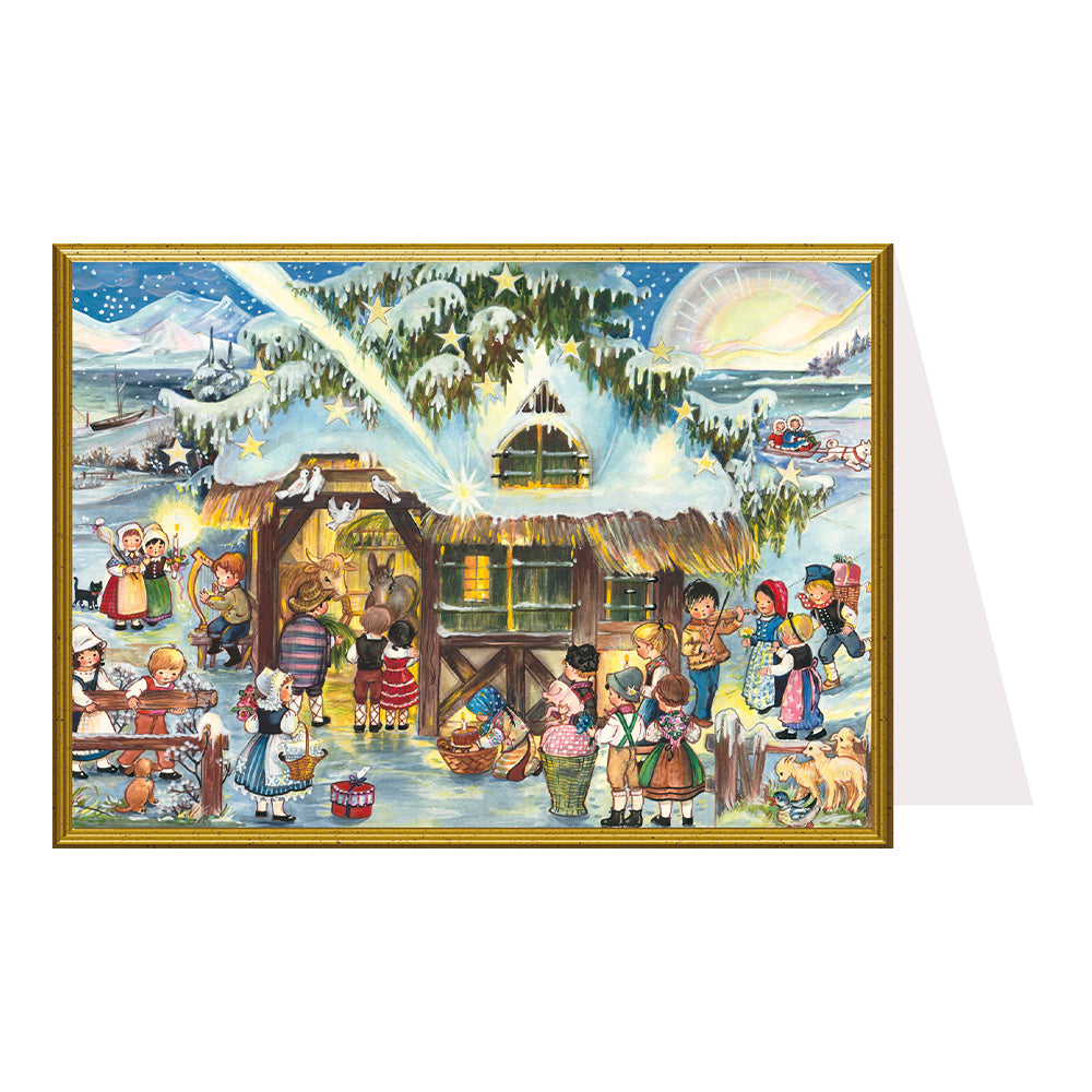 Snowscene Children Richard Sellmer Christmas Card 105 x 155 mm with envelope