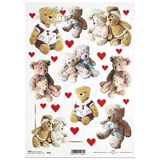 Teddy Bears Rice Paper Rice Paper A4 ITD Rice Paper for Decoupage