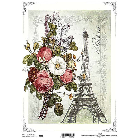 Eiffel tower Rice Paper A4 ITD Rice Paper for Decoupage