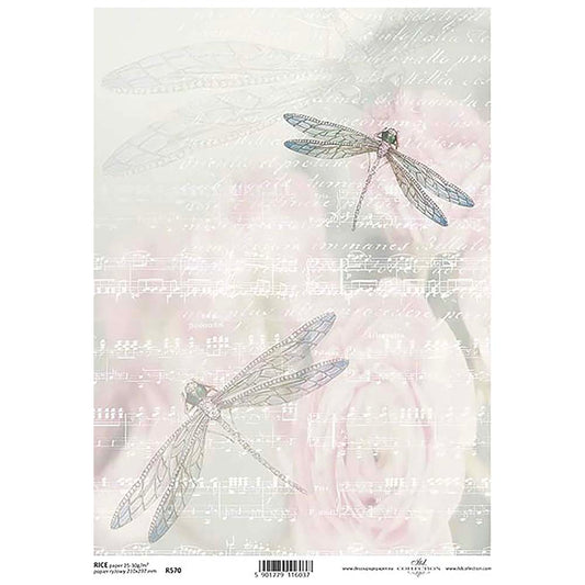 Dragonflies Rice Paper A4 ITD Rice Paper for Decoupage