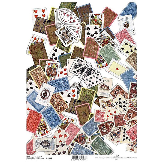 Playing Cards Rice Paper A4 ITD Rice Paper for Decoupage