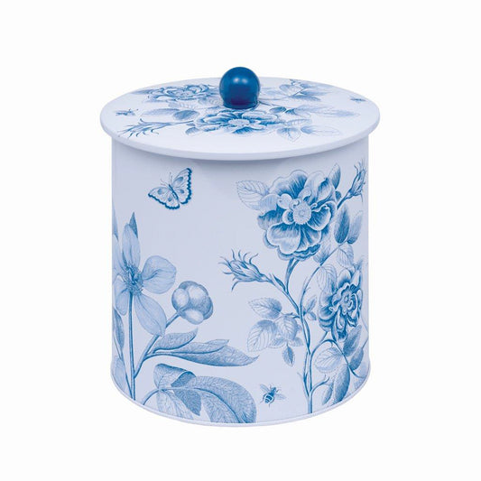 Sanderson Etchings & Roses - Biscuit Barrel Tin  - 170 (d) x 173mm