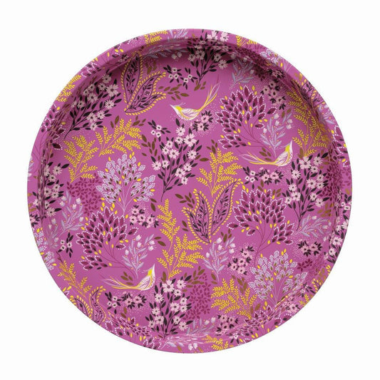 Sara Miller - Haveli Purple Floral Deepwell Tin Tray 300 (d) mm