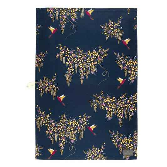 Sarah Miller Chelsea Navy Tea Towel Cotton 750 x 600 mm