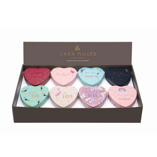 Sara Miller - Little Gestures Small Hearts Tins 8 assorted Tins 119 x 111 x 30mm