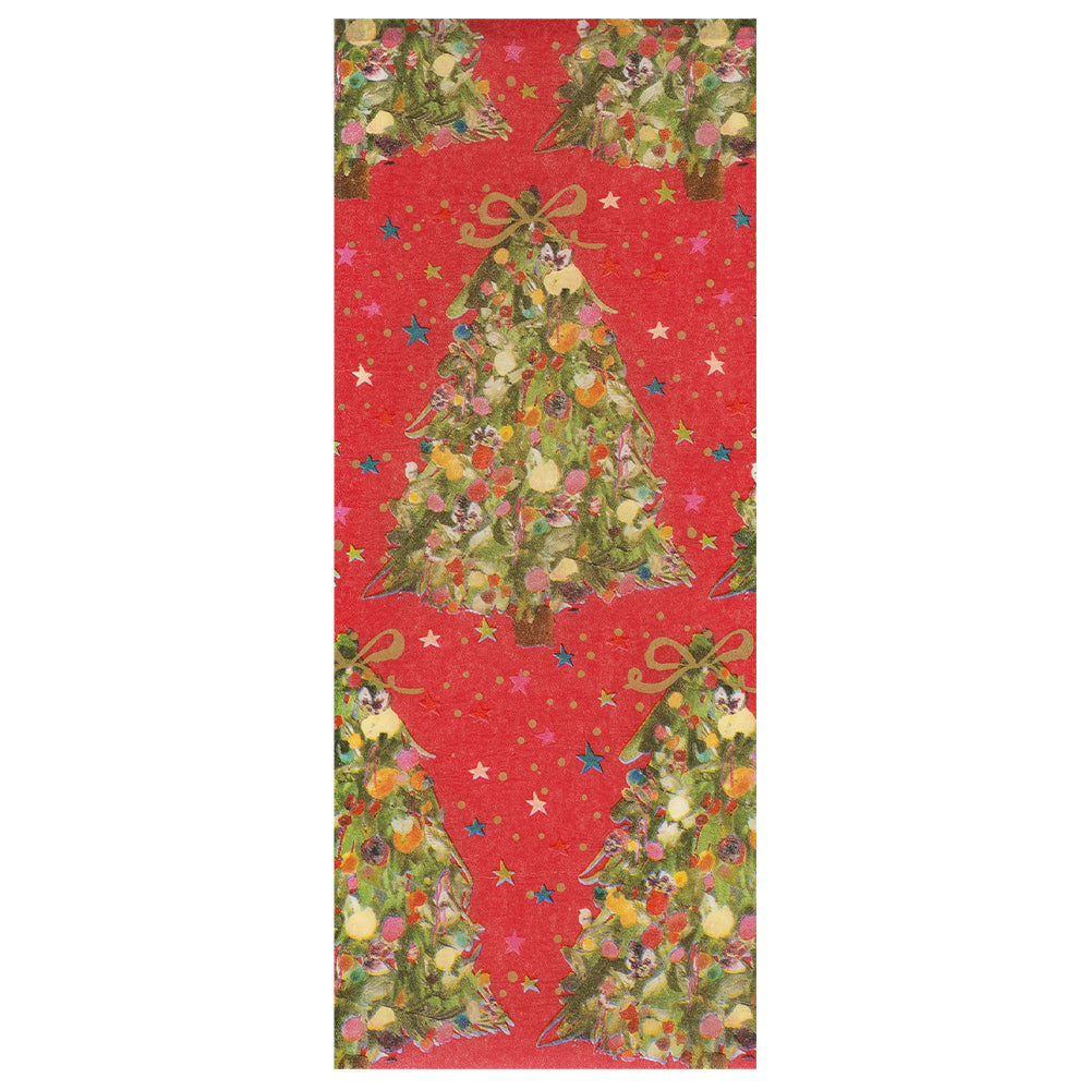 Exquisite Evergreen Red Christmas Glick 4 sheets tissue wrapping paper 50 x 75 cm