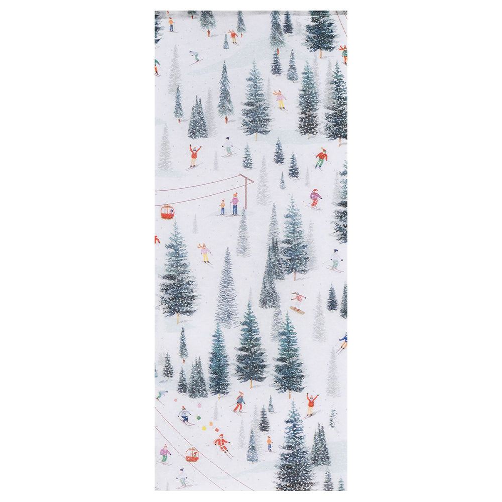 Christmas on the Piste Skiing Glick 4 sheets tissue wrapping paper 50 x 75 cm