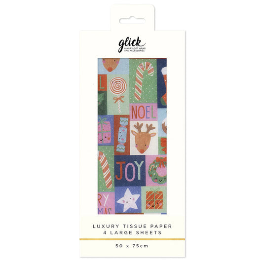 Christmas Puzzle Kate McFarlane Glick 4 sheets tissue wrapping paper 50 x 75 cm