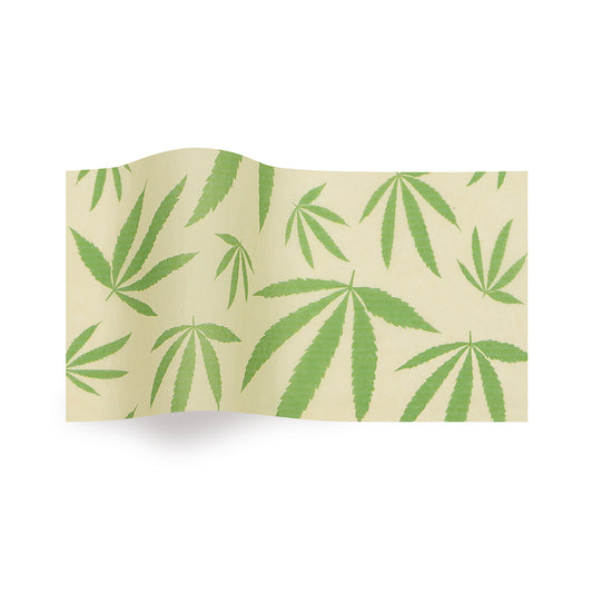 Cannabis Leaf Print Tissue Paper 5 Sheets of 20 x 30" Satinwrap Tissue Wrapping Paper