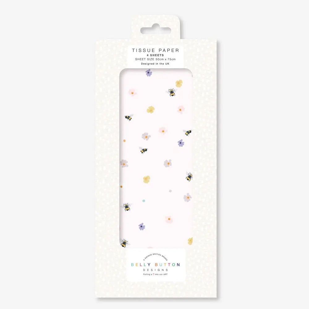 Meadow Flowers Belly Button Tissue Wrapping Paper 4 sheets 50 x 75 cm