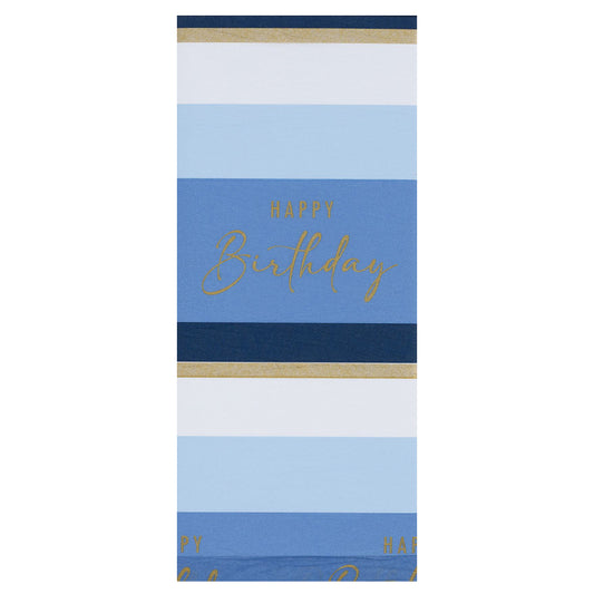 Birthday Stripe Blue 4 sheets tissue wrapping paper 50 x 75 cm