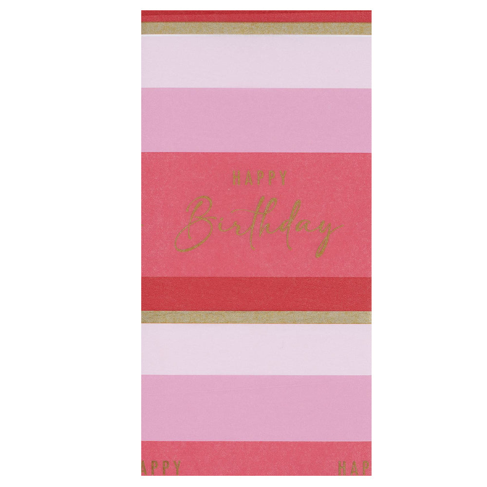 Birthday Stripe Pink 4 sheets tissue wrapping paper 50 x 75 cm