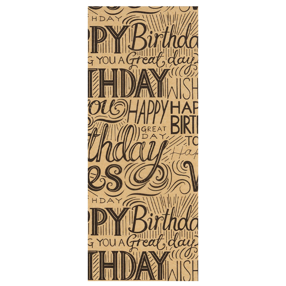 Birthday Kraft 4 sheets tissue wrapping paper 50 x 75 cm