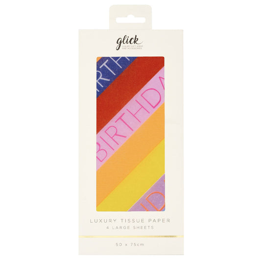 Birthday Slide Glick 4 sheets tissue wrapping paper 50 x 75 cm