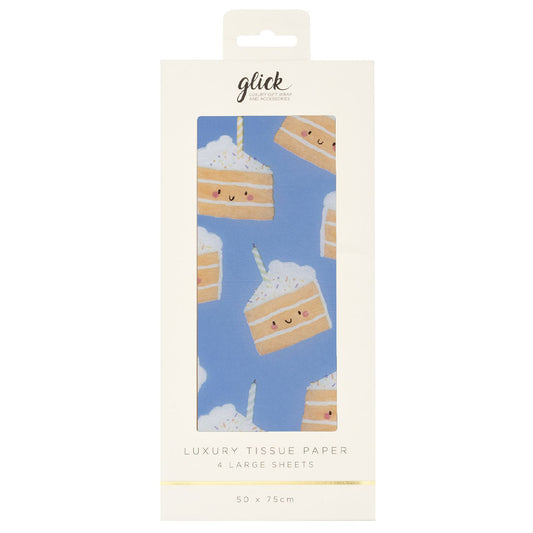 Cakey Blue Glick 4 sheets tissue wrapping paper 50 x 75 cm
