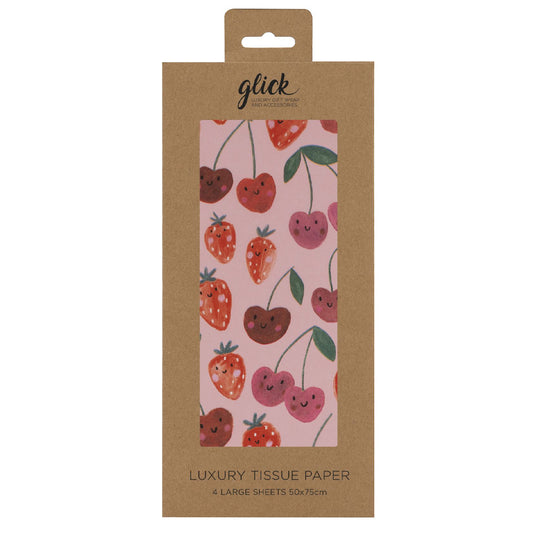 Cherry Strawberries Glick 4 sheets tissue wrapping paper 50 x 75 cm