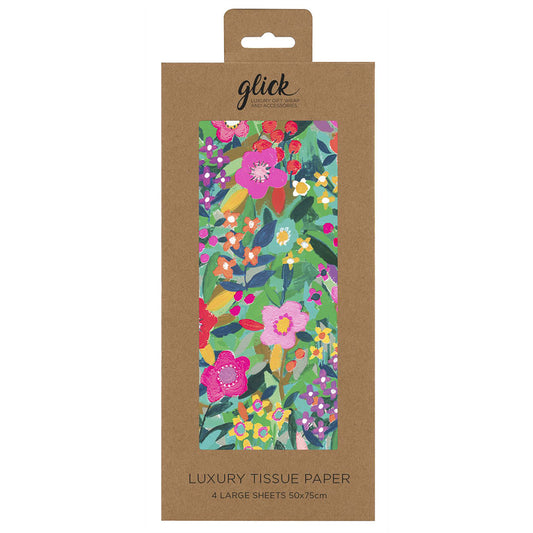 Ditzy Floral Bright Flowers PS Glick 4 sheets tissue wrapping paper 50 x 75 cm