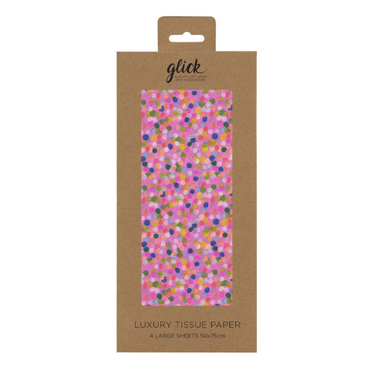 Spotty Pink Glick 4 sheets tissue wrapping paper 50 x 75 cm