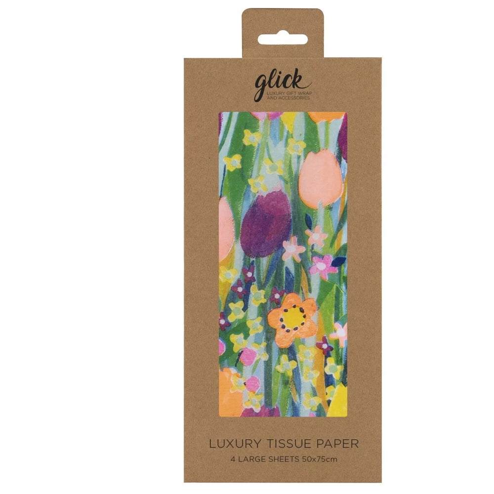 Tulip Meadow Glick 4 sheets tissue wrapping paper 50 x 75 cm