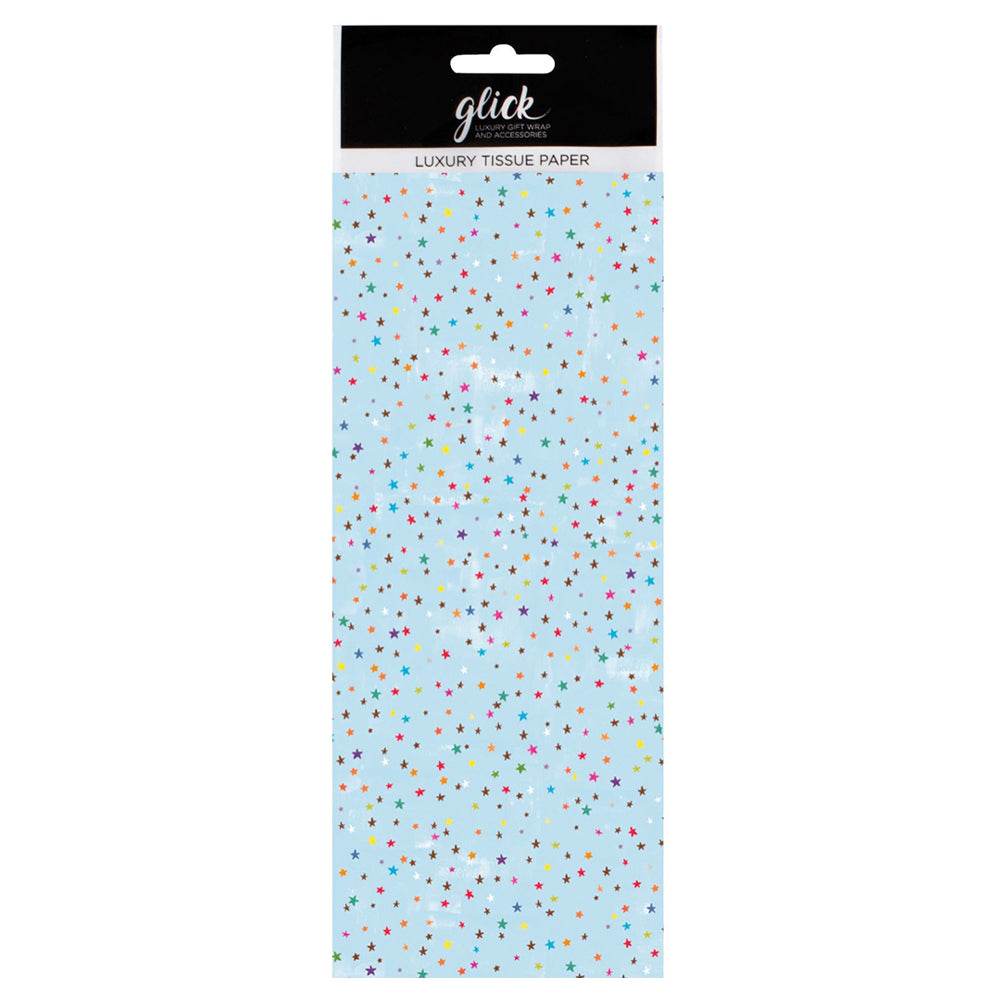 Stars Blue Glick 4 sheets tissue wrapping paper 50 x 75 cm