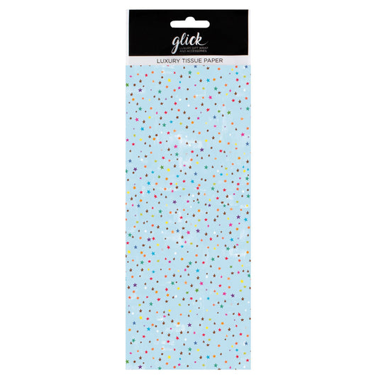 Stars Blue Glick 4 sheets tissue wrapping paper 50 x 75 cm