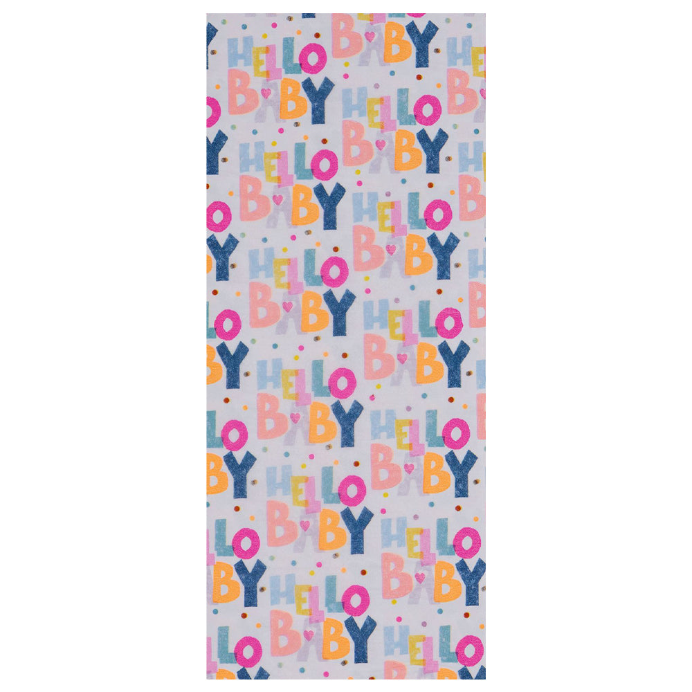 Hello Baby 4 sheets tissue wrapping paper 50 x 75 cm