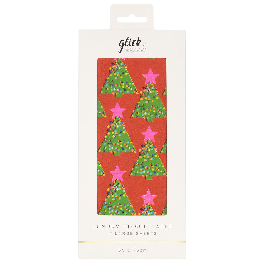 Emerald Tree Red Christmas 4 sheets tissue wrapping paper 50 x 75 cm