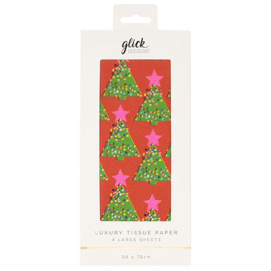 Emerald Tree Red Christmas 4 sheets tissue wrapping paper 50 x 75 cm