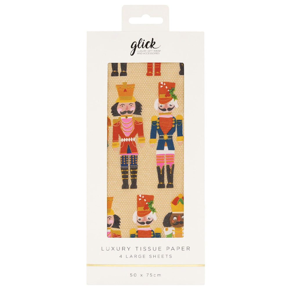 Nutcracker Kraft Christmas 4 sheets tissue wrapping paper 50 x 75 cm