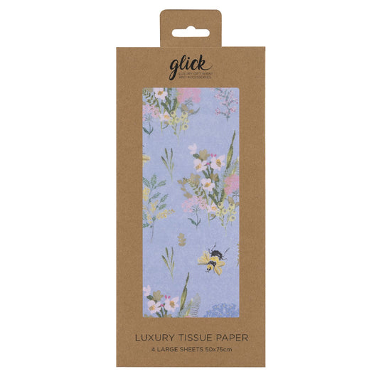 Stephanie Dyment Blue Bees Glick 4 sheets tissue wrapping paper 50 x 75 cm