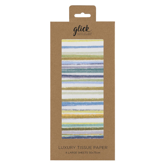 Stephanie Dyment Blue Stripe Glick 4 sheets tissue wrapping paper 50 x 75 cm