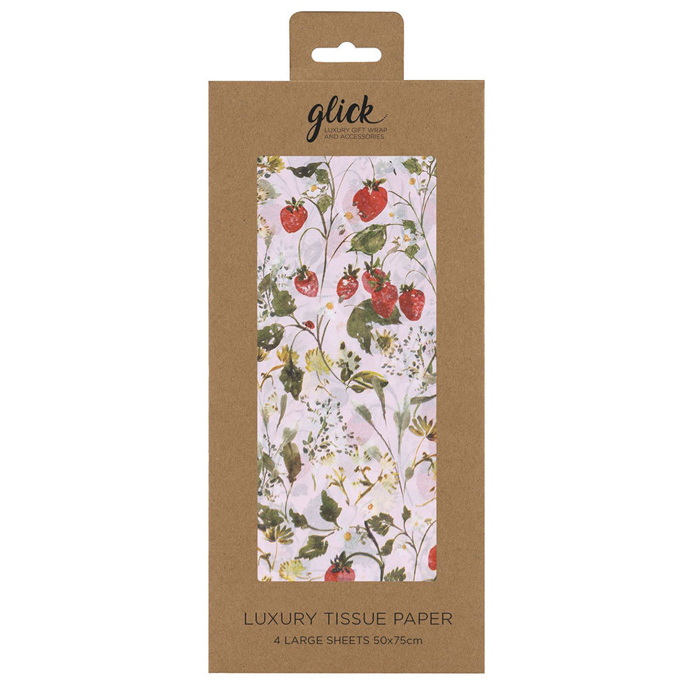 Strawberry Patch Glick 4 sheets tissue wrapping paper 50 x 75 cm