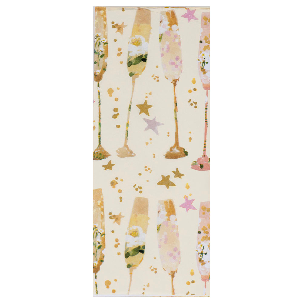 Flutes Glasses Drinks Champagne Glick 4 sheets tissue wrapping paper 50 x 75 cm