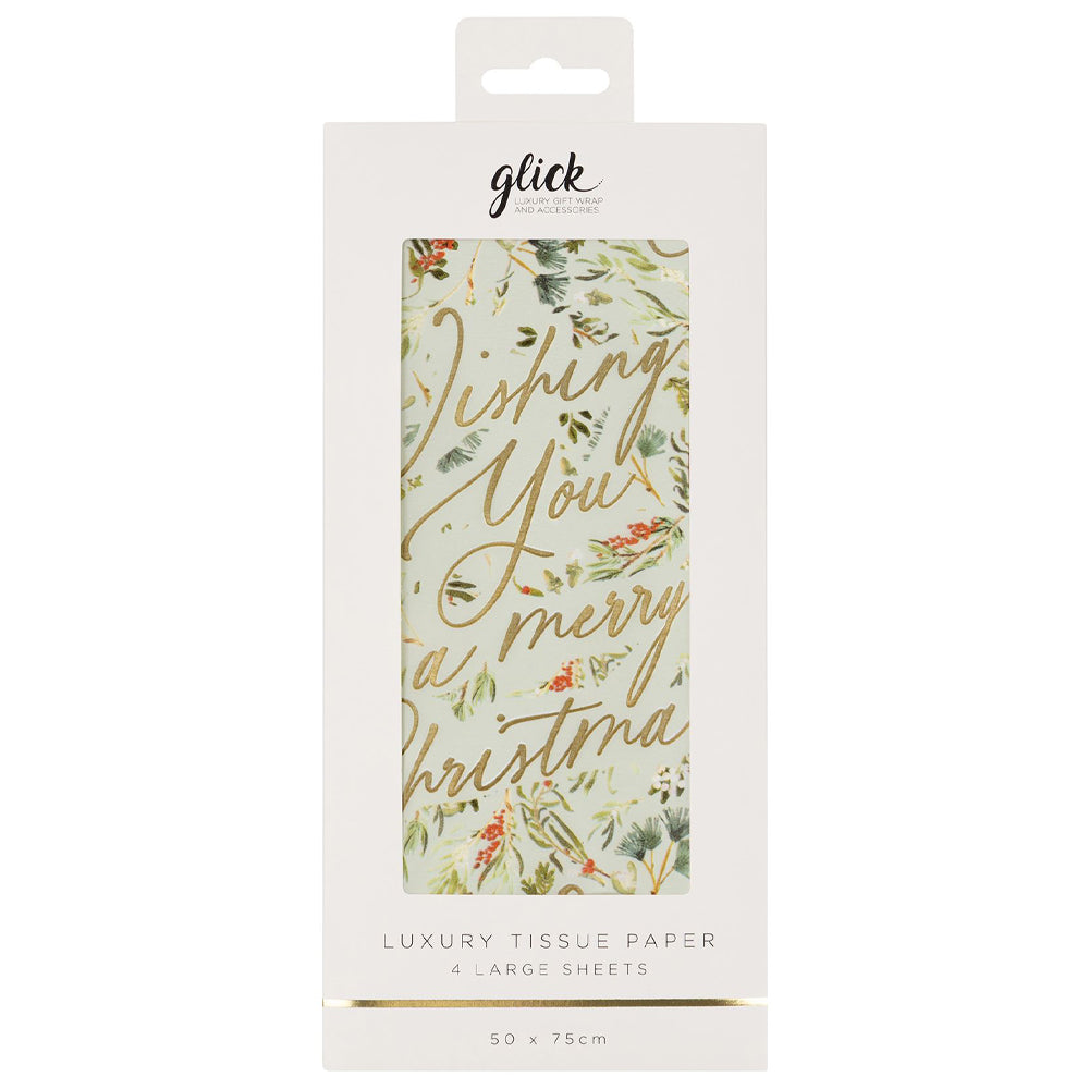 Evergreen Embrace Pine Mist Christmas 4 sheets tissue wrapping paper 50 x 75 cm